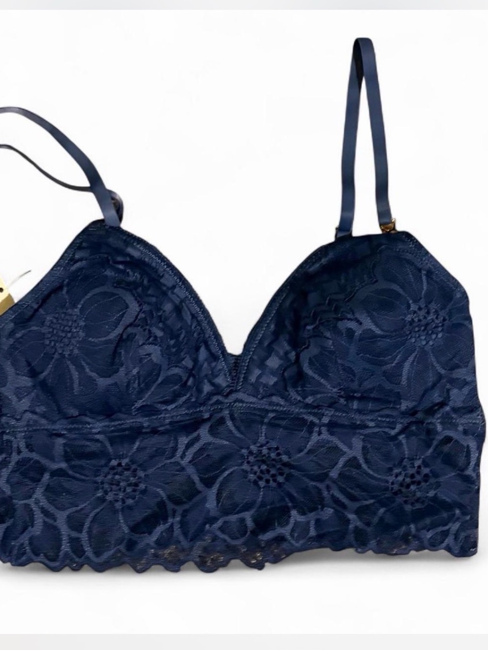 aerie Show Off Vintage Lace Bra Top Floral Blue